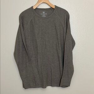 Mack Weldon Brown Long Sleeve Waffle Shirt